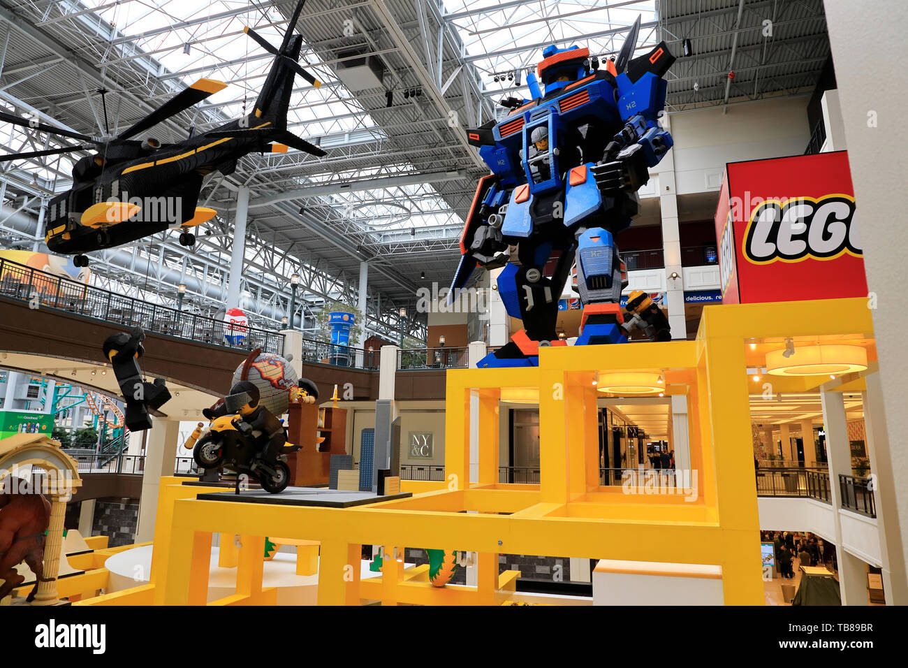 A Lego bricks built helicopter and robot decorating the Lego store in Mall  of America.Bloomington.Minnesota.USA Stock Photo - Alamy