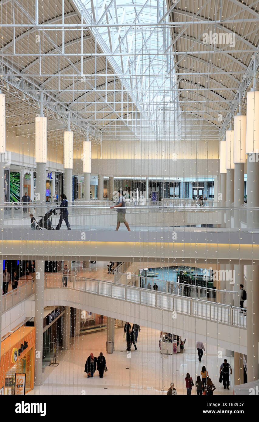 Interior view of Mall of America, the largest shopping mall in United