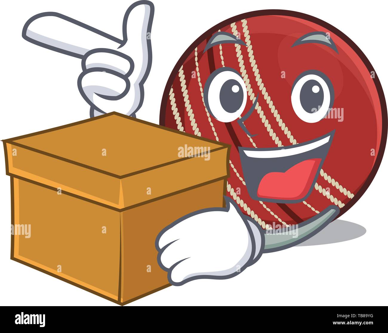With box cricket ball isolated in the cartoon Stock Vector Image & Art -  Alamy