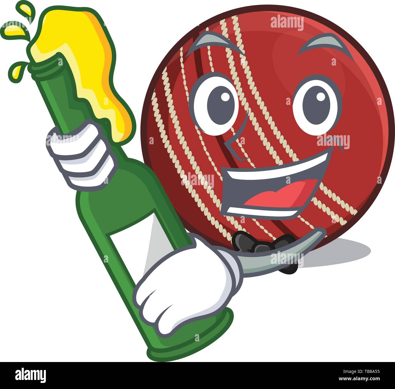 With beer cricket ball in the character column Stock Vector Image & Art