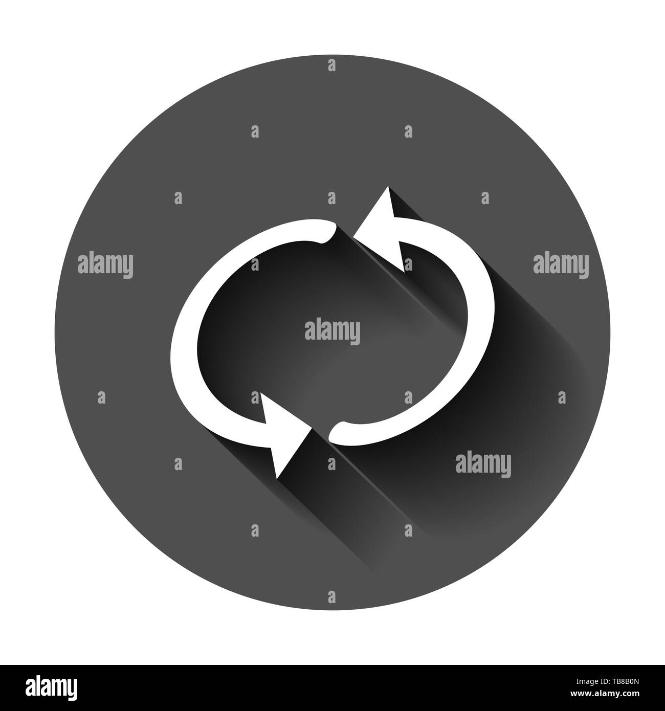 Arrow rotation icon in flat style. Sync action vector illustration on ...