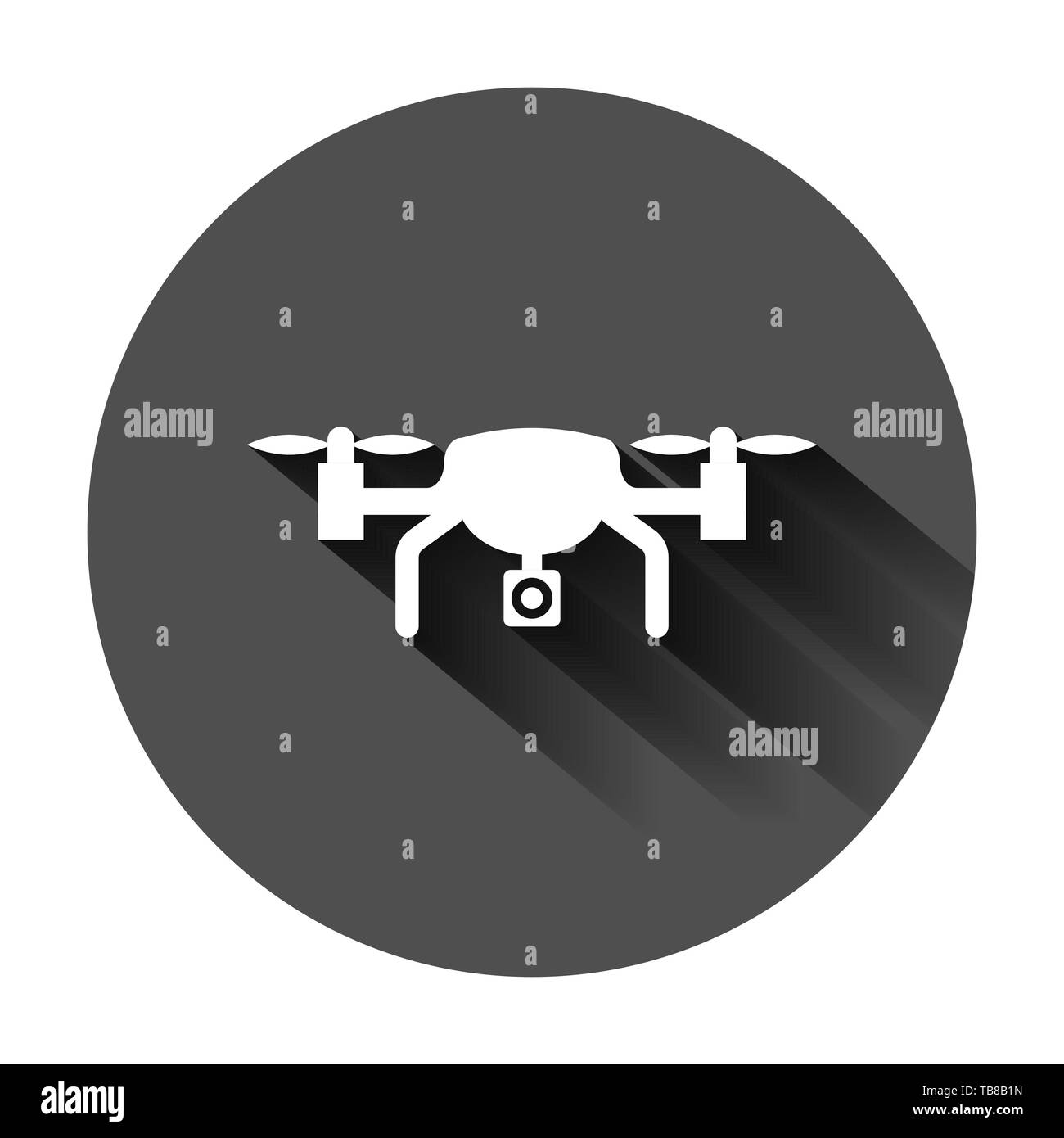 Drone quadrocopter icon in flat style. Quadcopter camera vector ...