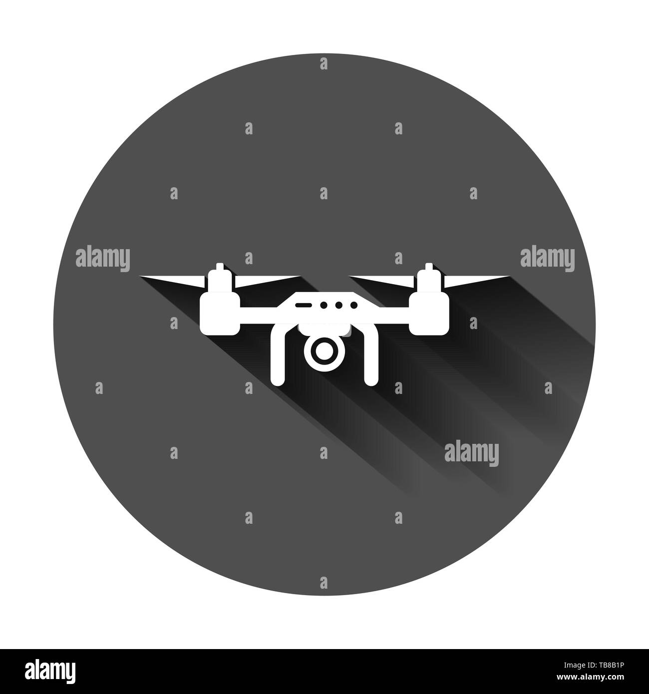 Drone quadrocopter icon in flat style. Quadcopter camera vector ...