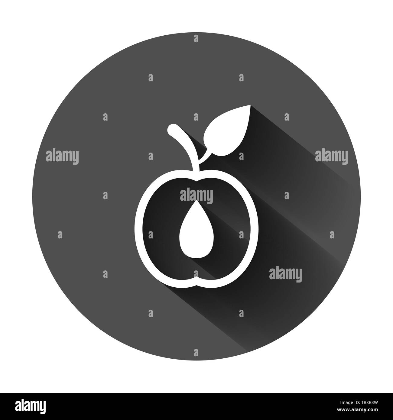 Apricot fruit icon in flat style. Peach dessert vector illustration on ...