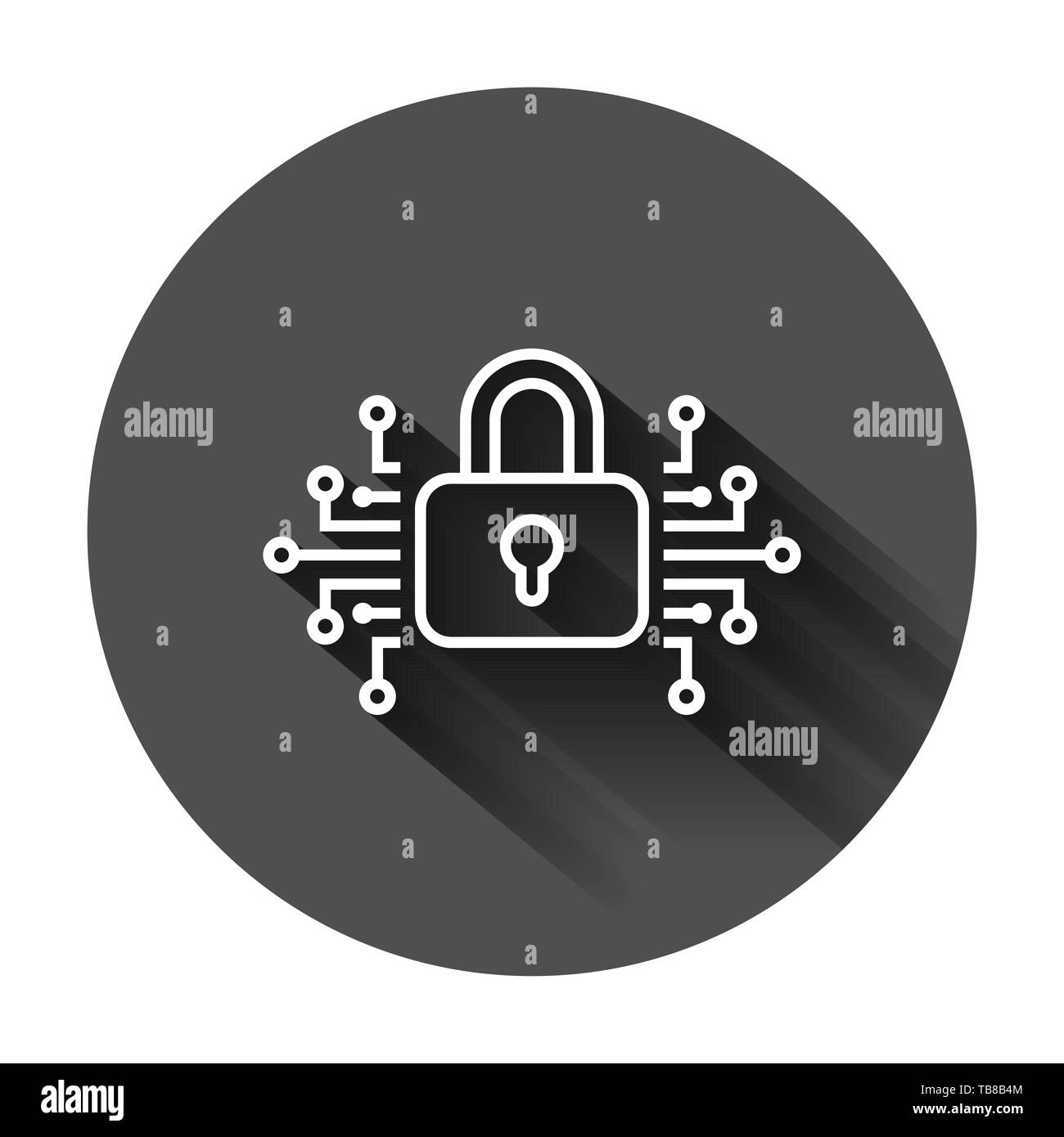 Cyber security icon in flat style. Padlock locked vector illustration ...