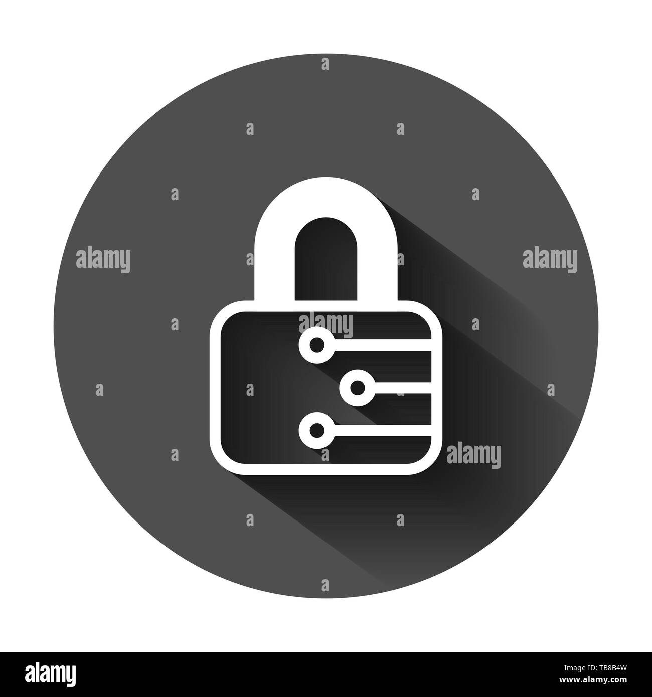 Cyber security icon in flat style. Padlock locked vector illustration ...