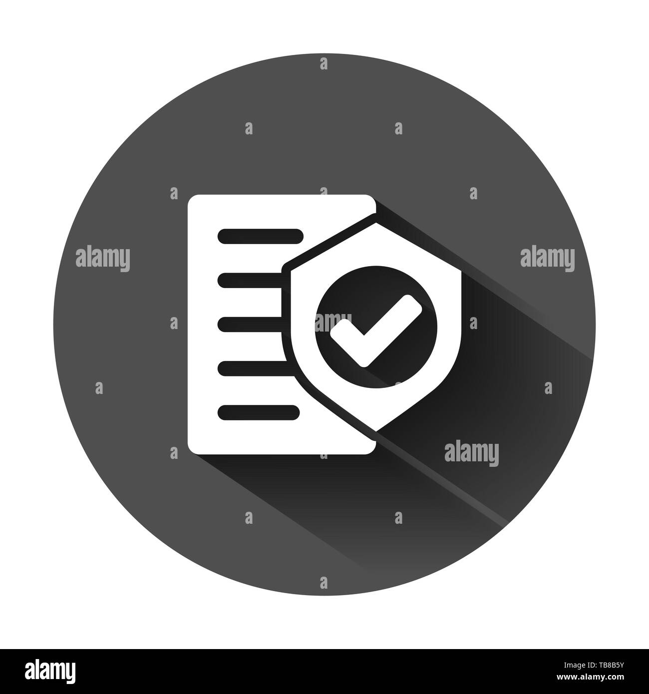Insurance policy icon in flat style. Report vector illustration on ...