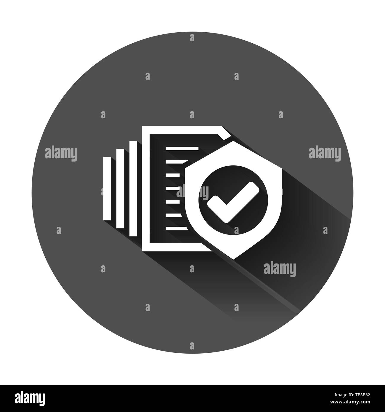 Insurance policy icon in flat style. Report vector illustration on ...