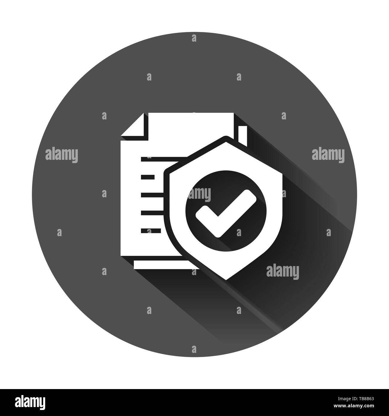 Insurance policy icon in flat style. Report vector illustration on ...