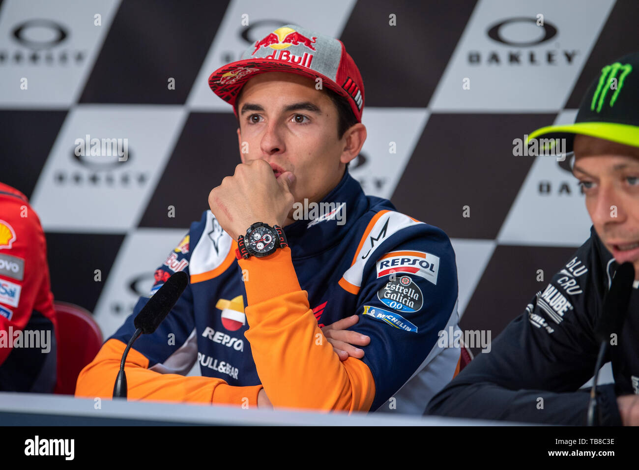 Mugello, Italy. 30th May, 2019. Marc Marquez during the MotoGP Press  Conference GRAN PREMIO D'ITALIA 'OAKLEY' 30 May 2019 Credit: Independent  Photo Agency/Alamy Live News Stock Photo - Alamy
