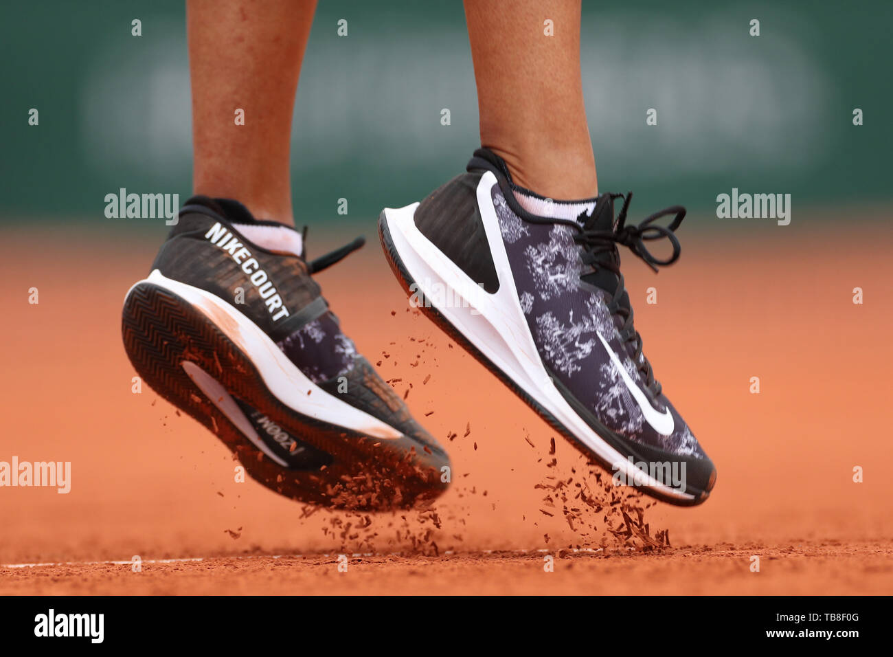 Roland Garros, Paris, France. 30th May, 2019. French Open Tennis  tournament; Naomi Osaka (JPN) detail on her tennis shoes Credit: Action  Plus Sports/Alamy Live News Stock Photo - Alamy