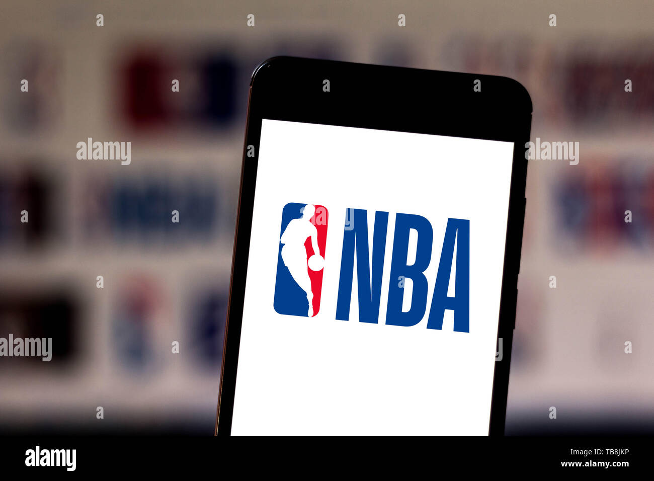 Nba logo mobile hi-res stock photography and images - Alamy