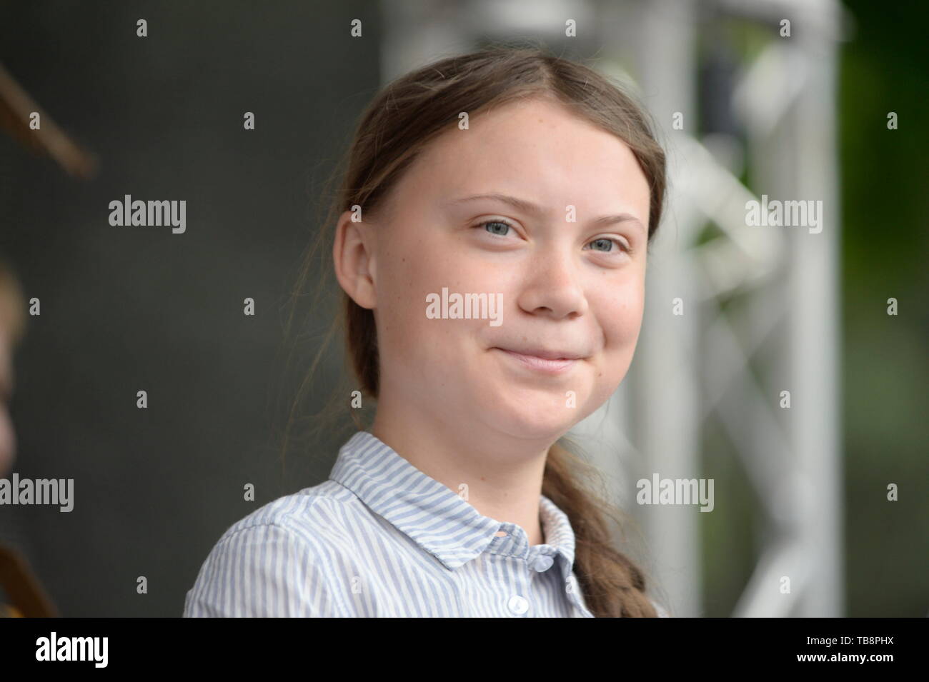 Vienna, Austria. May 31st May , 2019.  FridaysForFuture 3nd major demonstration for climate justice and courageous environmental policy on Friday, May 31, 2019 at the Heldenplatz in Vienna. Picture shows Greta Thunberg. Credit: Franz Perc / Alamy Live News Stock Photo