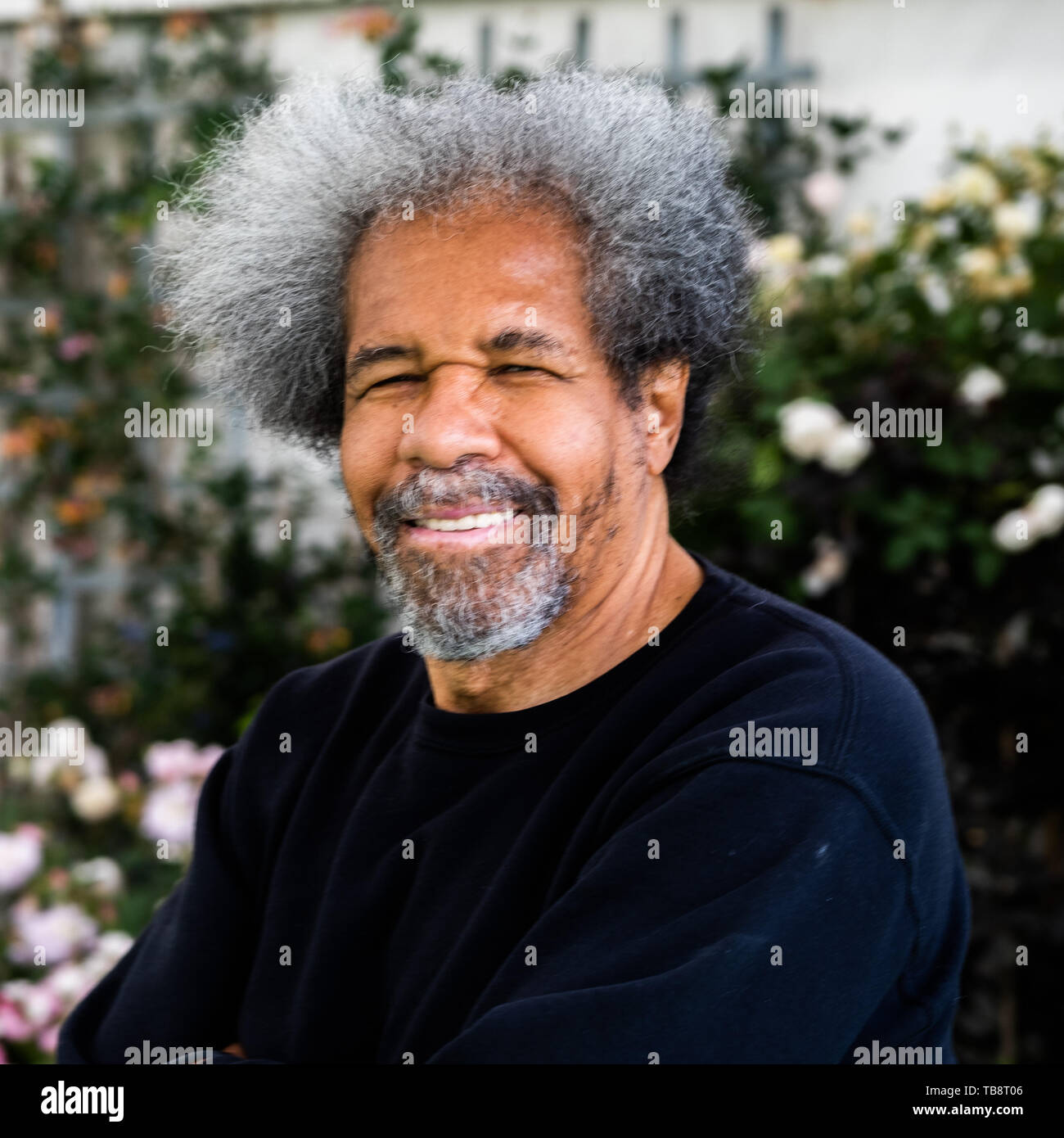 The Hay Festival, Hay on Wye, Wales UK , Friday 31st May 2019.  Albert Woodfox , who served more than four decades in solitary confinement, in a 6 x 9-foot cell, twenty-three hours a day, in the notorious Angola prison in Louisiana USA for a crime he did not commit. Credit: keith morris/Alamy Live News Stock Photo