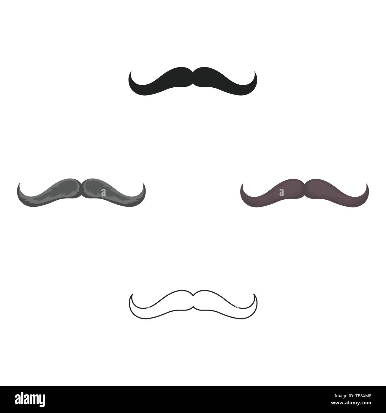 Man s mustache icon in cartoon,black style isolated on white background.  Beard symbol vector illustration Stock Vector Image & Art - Alamy