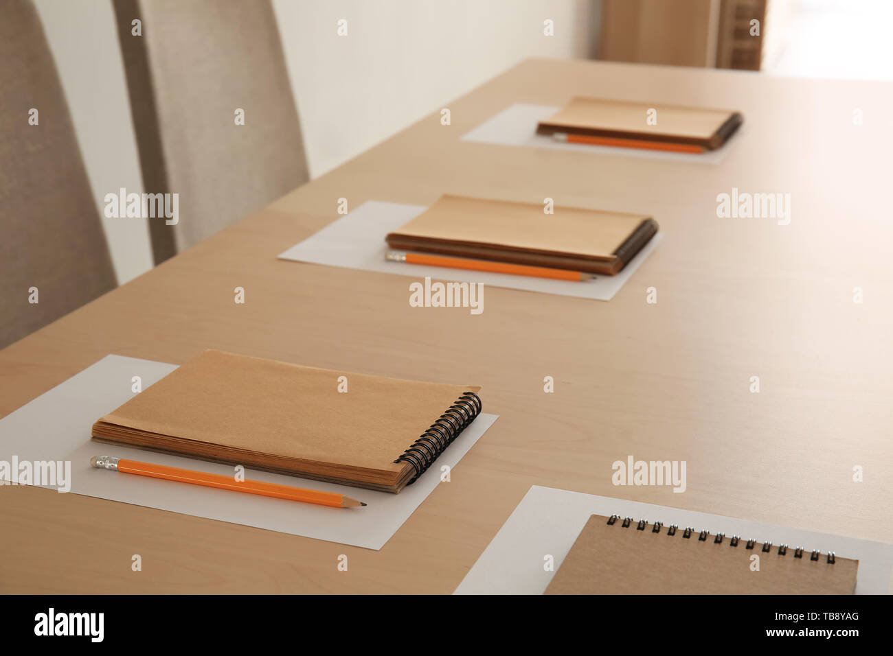 Empty conference room prepared for meeting Stock Photo