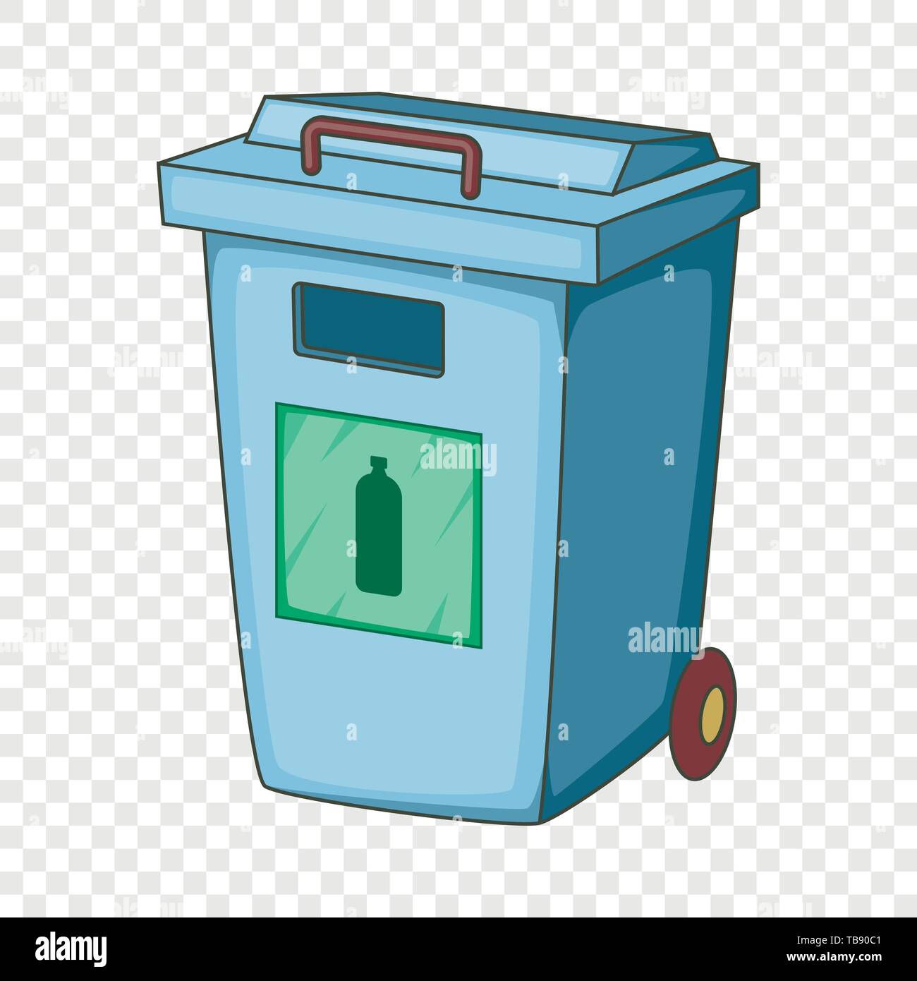 Blue bin garbage container for plastic waste icon Stock Vector Image ...