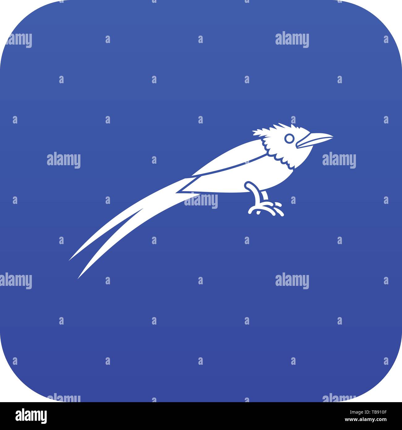 Asian paradise flycatcher icon digital blue Stock Vector