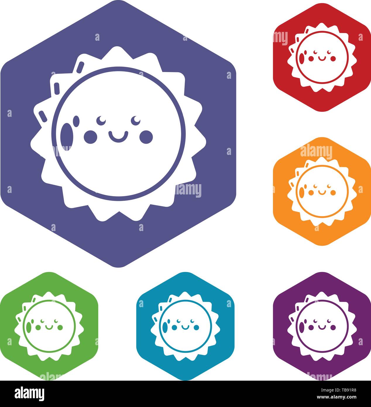 Sun icons vector hexahedron Stock Vector