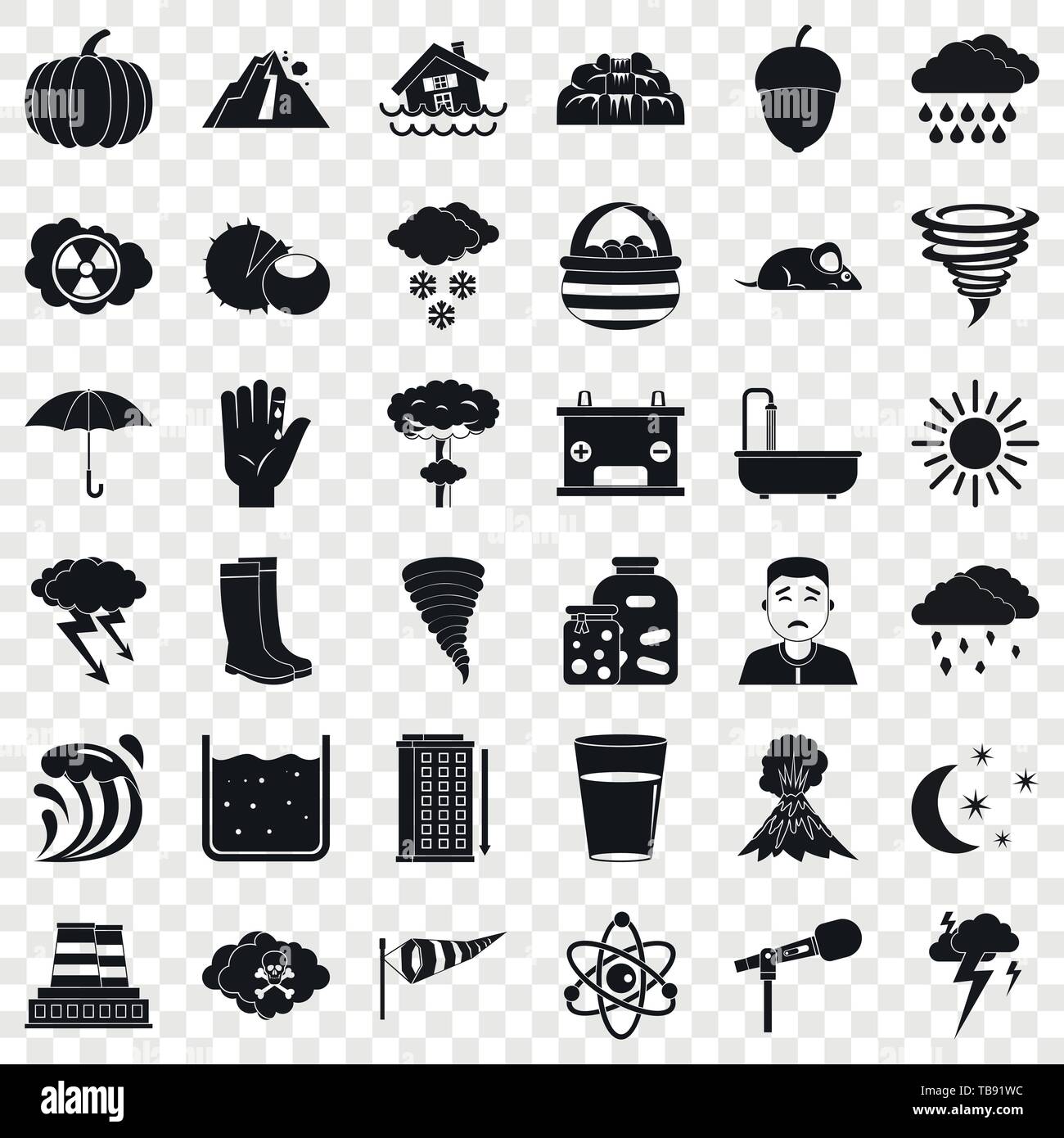 Tornado icons set, simple style Stock Vector Image & Art - Alamy
