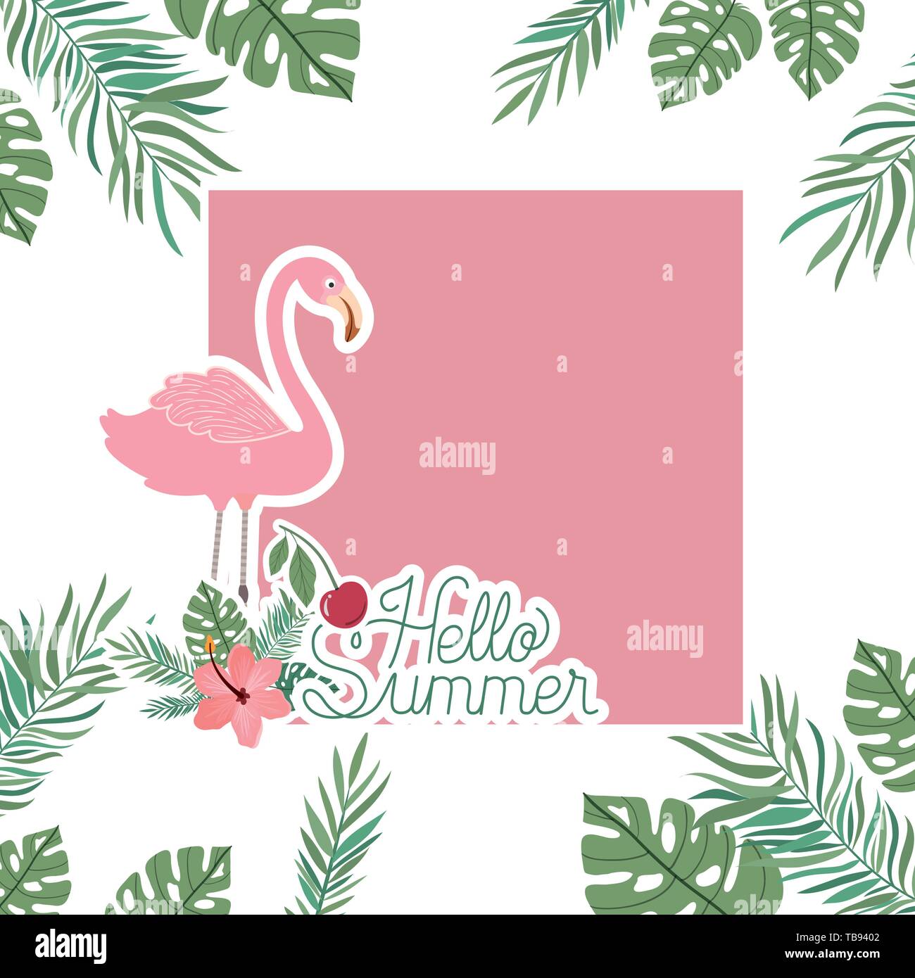 hello summer label with flemish icon Stock Vector Image & Art - Alamy