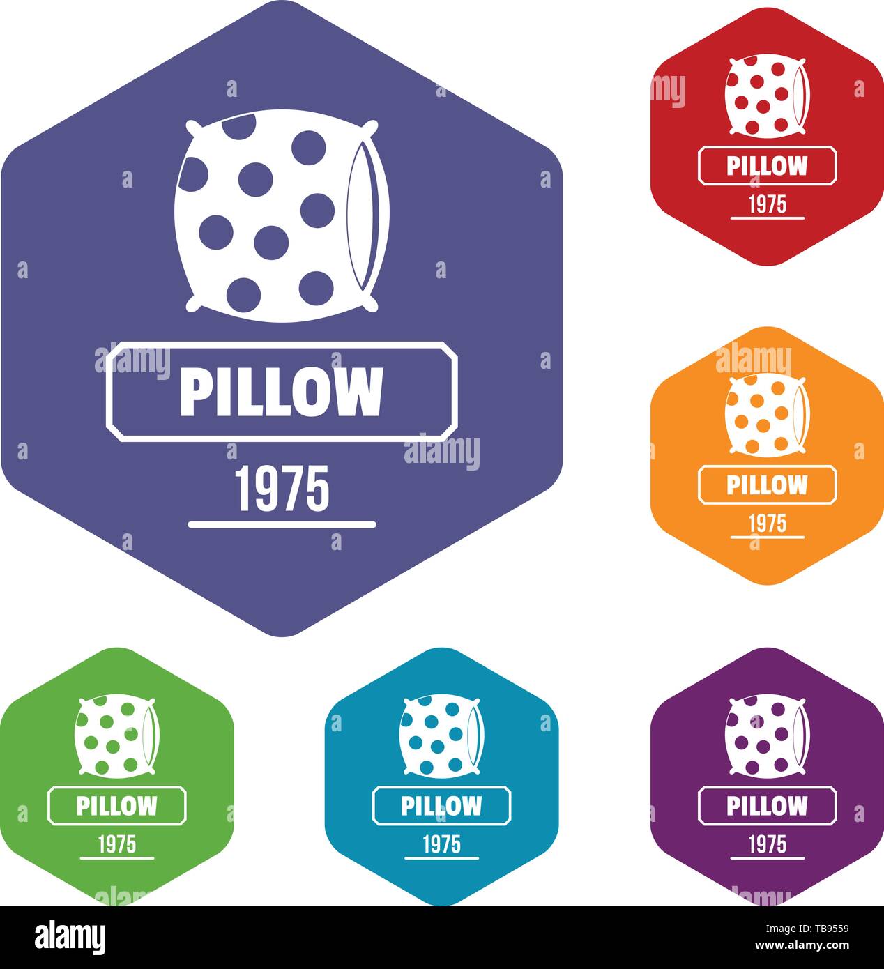 Pillow icons vector hexahedron Stock Vector