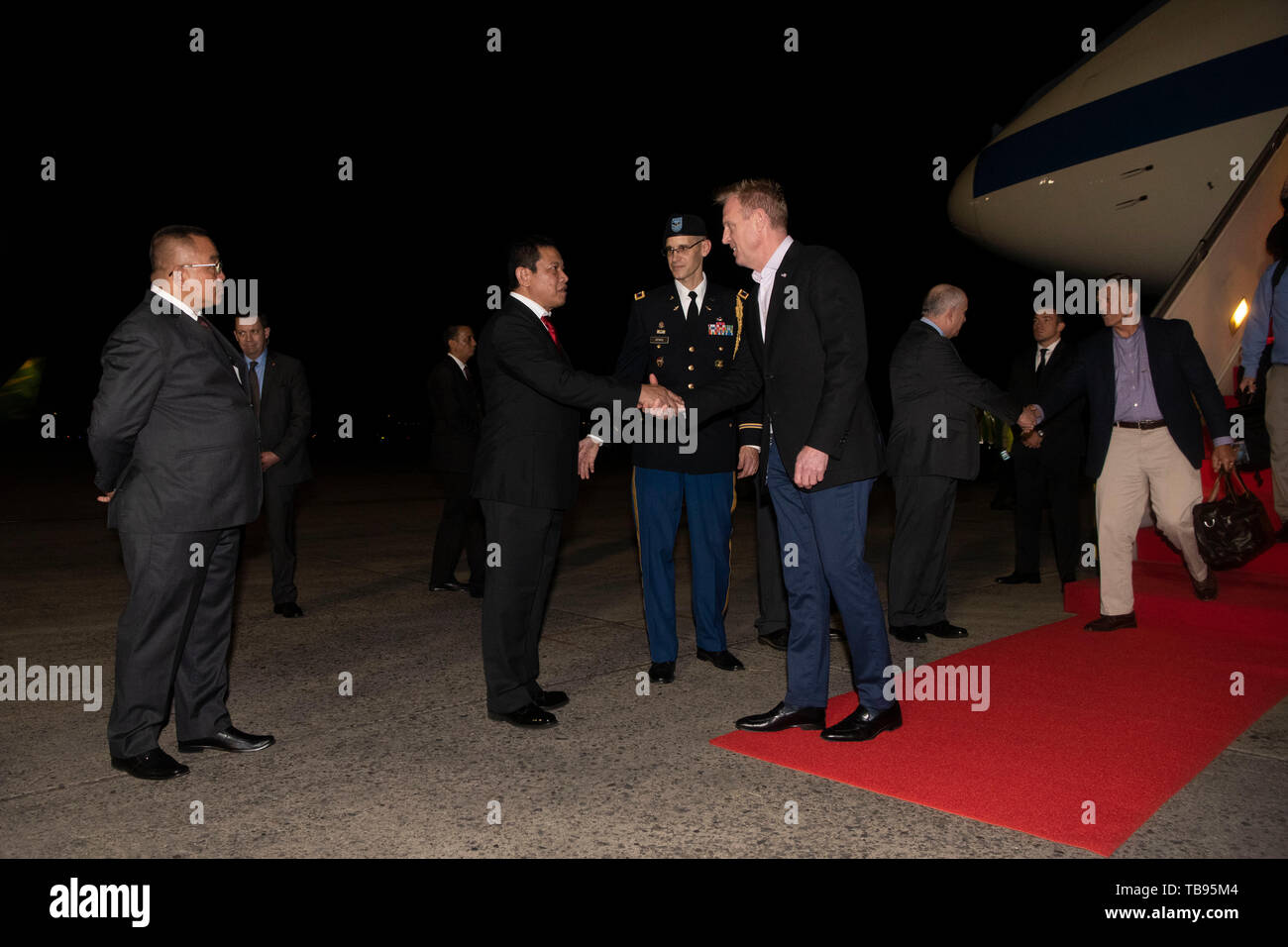 U.S. Acting Secretary of Defense Patrick M. Shanahan arrives in Jakarta, Indonesia, May 29, 2019. (DoD photo by Lisa Ferdinando) Stock Photo