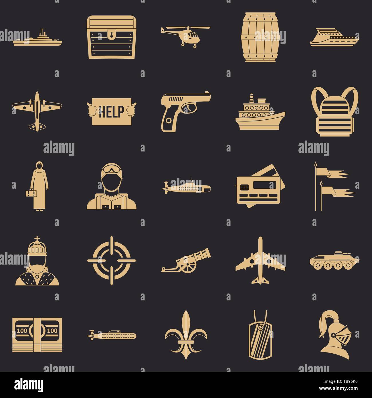 Combat vehicles icons set, simple style Stock Vector Image & Art - Alamy