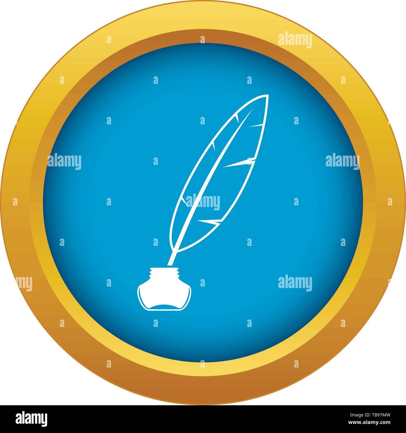Ink with pen icon blue vector isolated Stock Vector Image & Art - Alamy