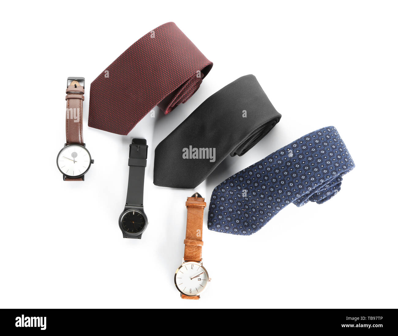 Male accessories top view Cut Out Stock Images & Pictures - Alamy