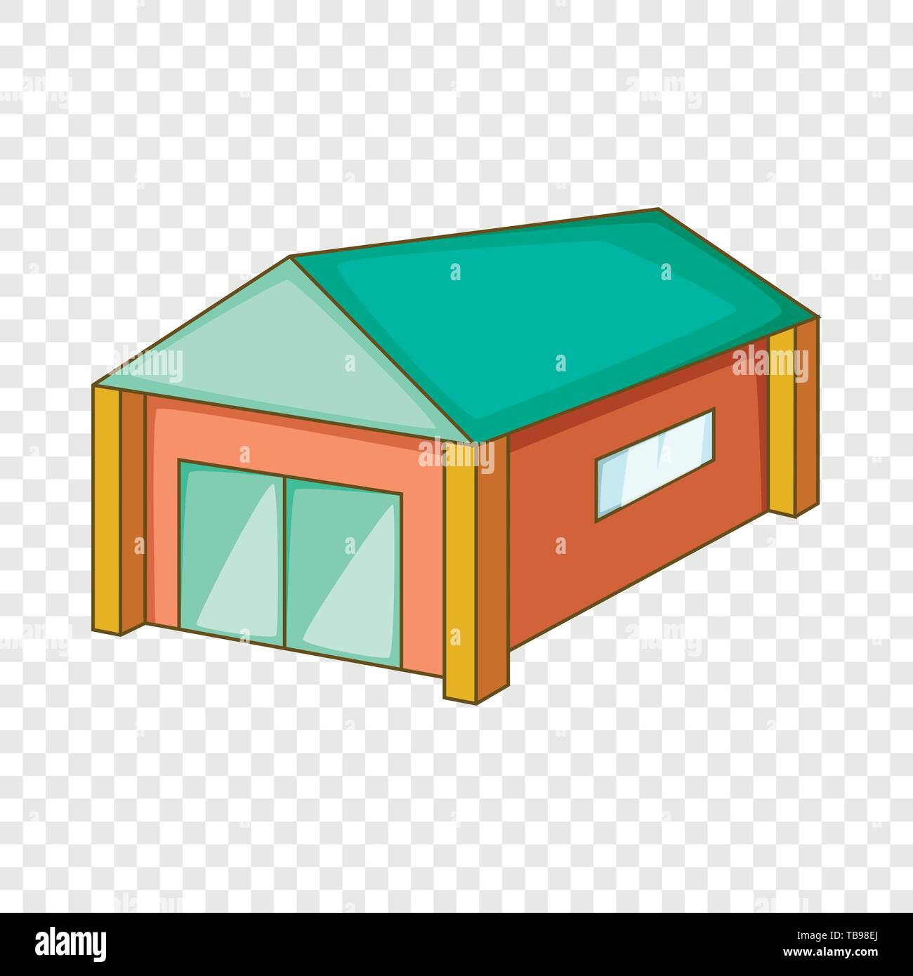 Garage With A Green Roof Icon Cartoon Style Stock Vector Image Art Alamy
