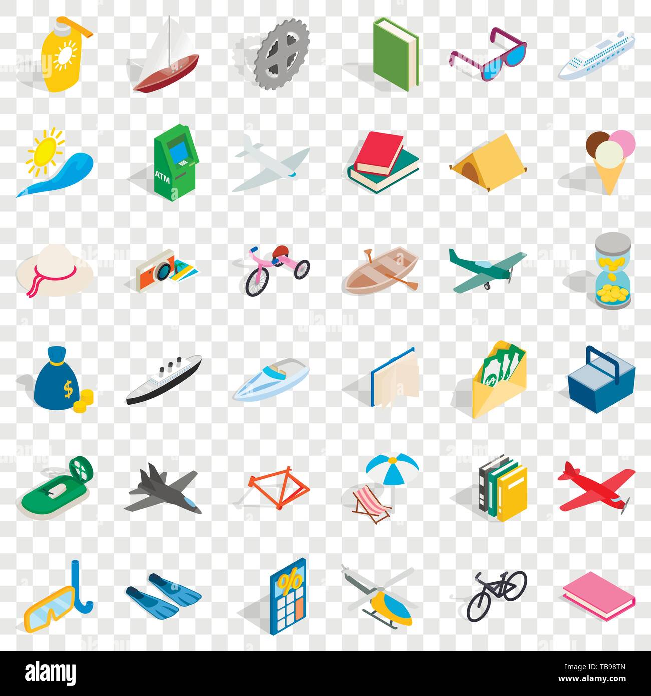 Game icons set, isometric style Stock Vector