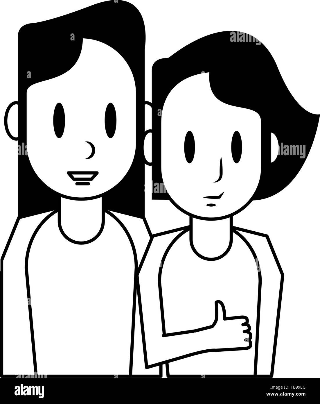 Young couple cartoon profile isolated Stock Vector Image & Art - Alamy