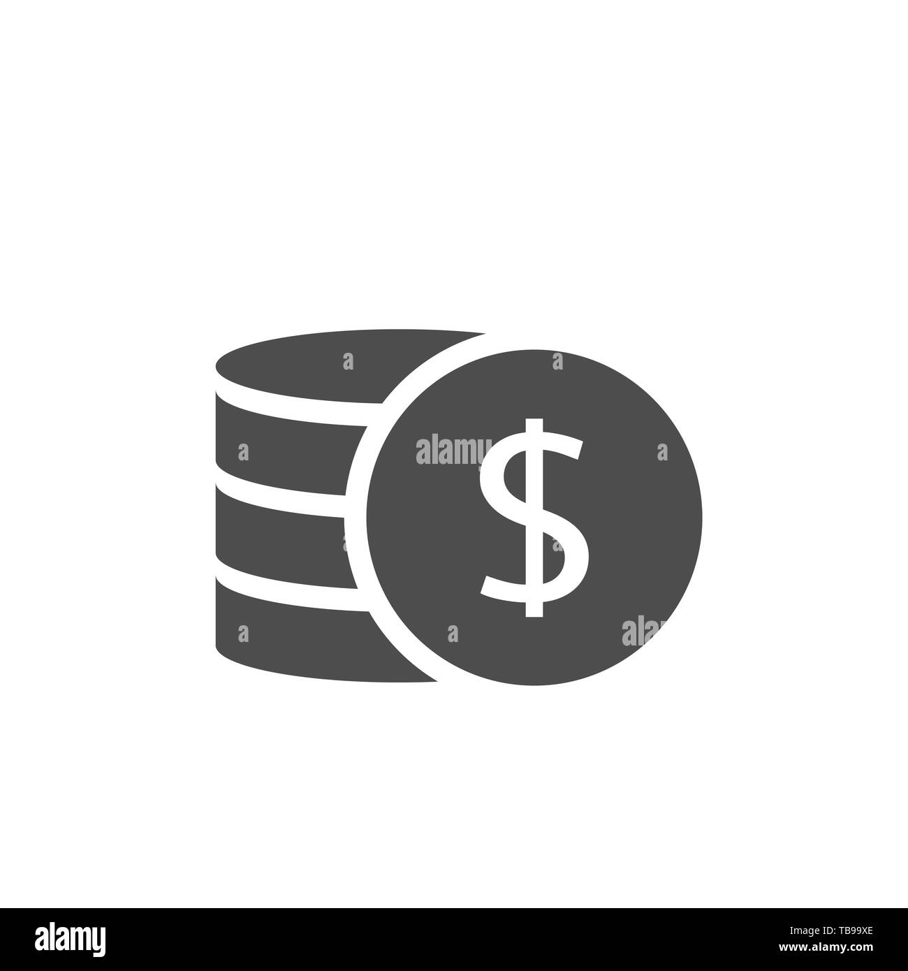 Dollar coins. Money sign icon, Vector illustration Stock Vector Image ...