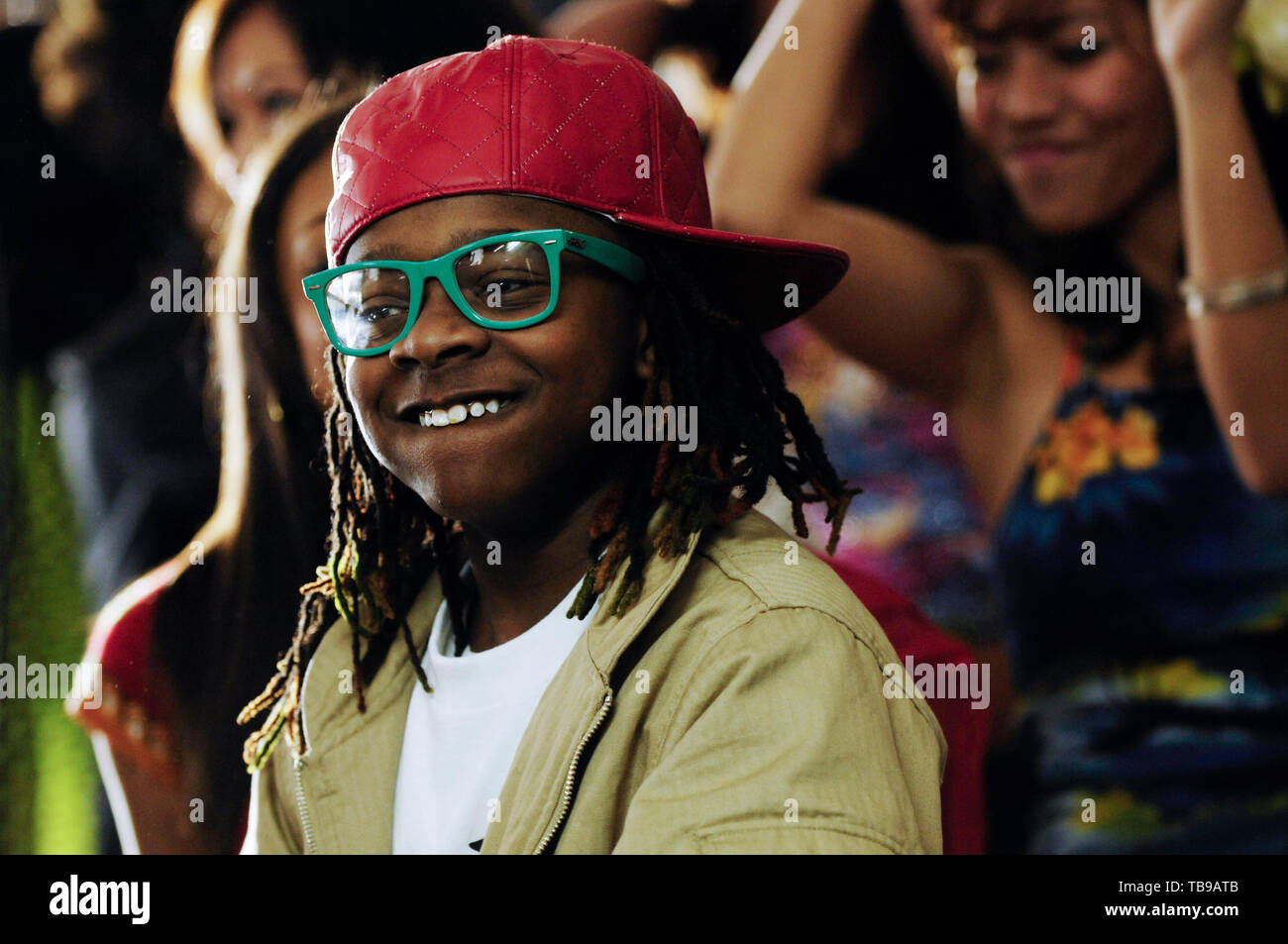 Rapper Lil Chuckee on the set of his music video with Lil Wayne and ...
