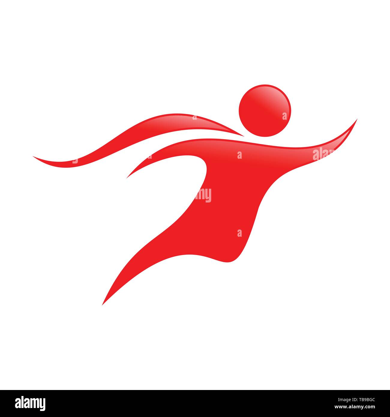 Abstract Flying Cape Man Vector Symbol Graphic Logo Design Template Stock Vector