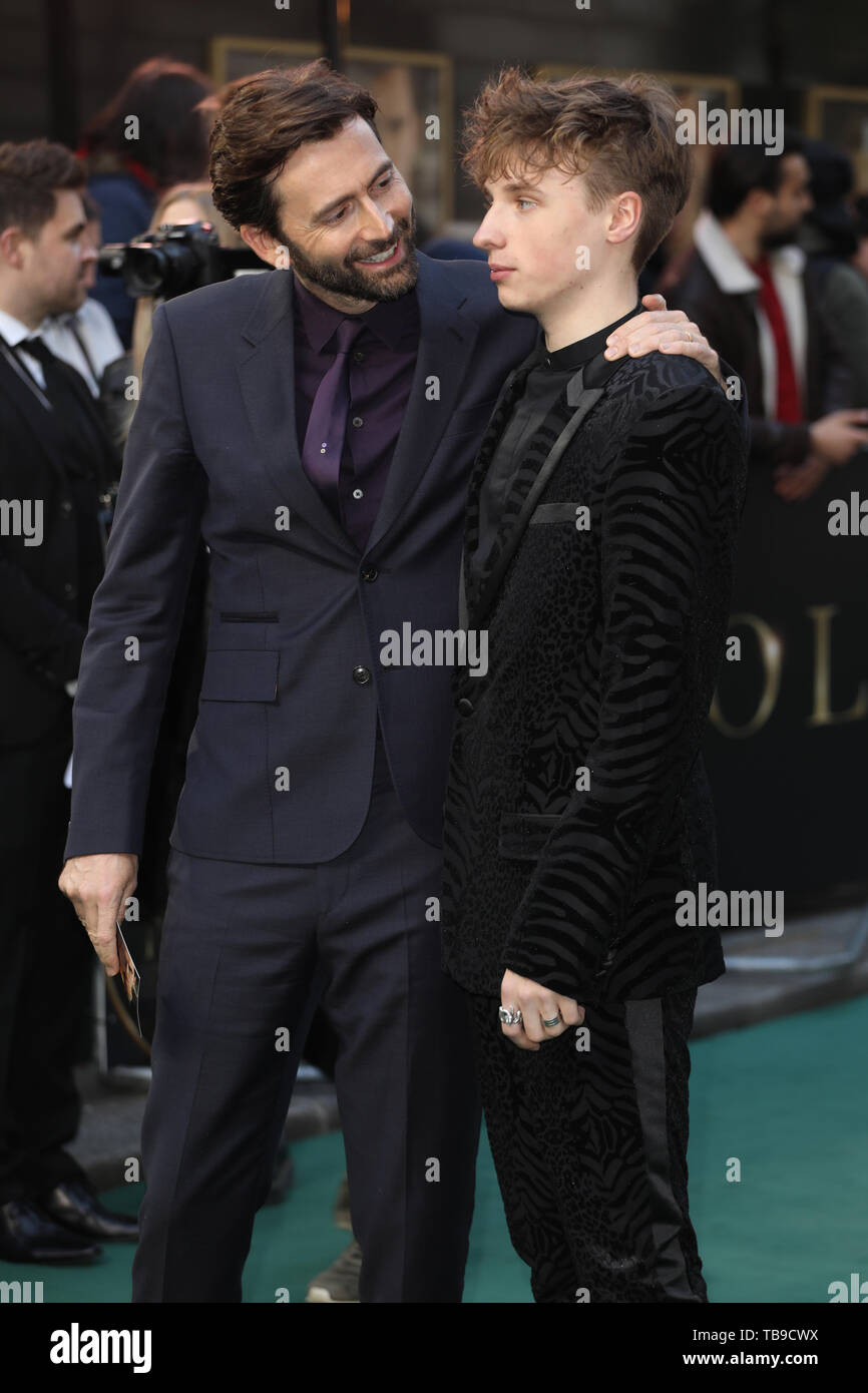 UK premiere of Tolkien held at the Curzon - Arrivals  Featuring: David Tennant, Ty Tennant Where: London, United Kingdom When: 29 Apr 2019 Credit: Lia Toby/WENN.com Stock Photo