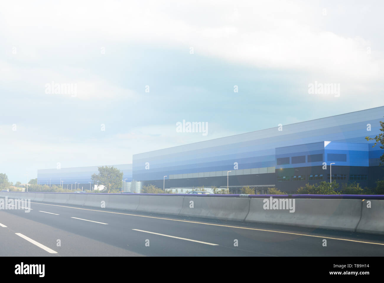 Modern warehouse unit exterior of large commercial storage unit Stock