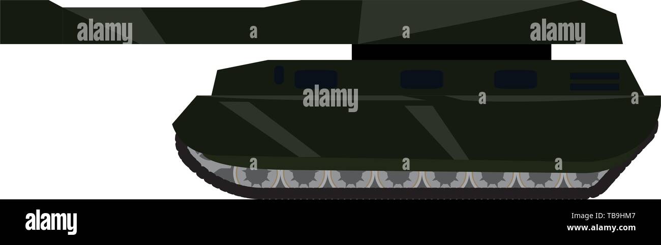 Side view of a military war tank - Vector Stock Vector