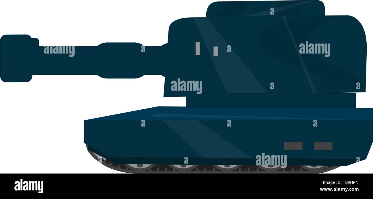 Side view of a military war tank - Vector Stock Vector