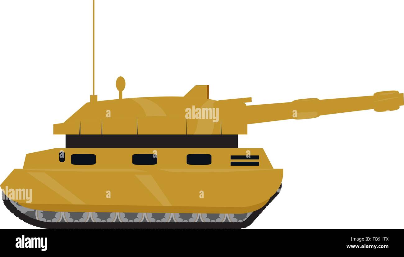 Side view of a military war tank - Vector Stock Vector