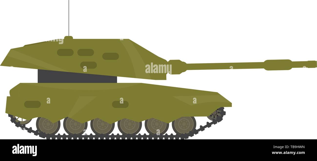 Side view of a military war tank - Vector Stock Vector