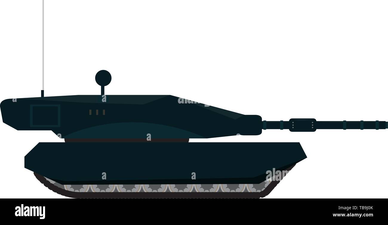 Side view of a military war tank - Vector Stock Vector