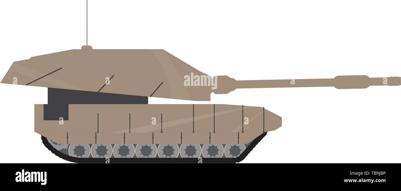 Side view of a military war tank - Vector Stock Vector