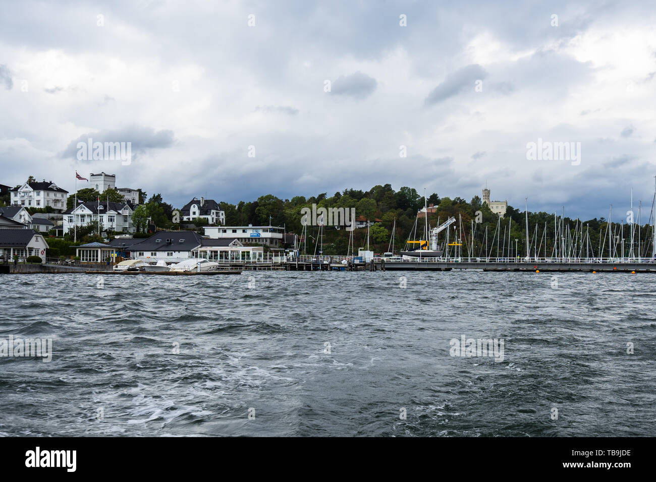 Houses along the harbour of Bygdoy peninsula, Oslo, Norway Stock Photo Alamy