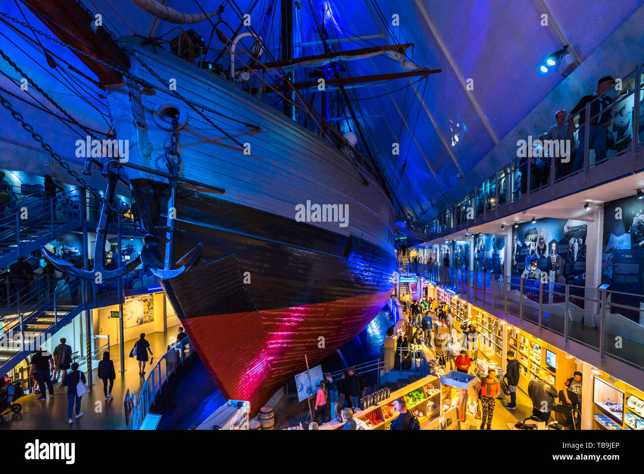 The Fram ship used by Norwegian explorers is preserved intact inside