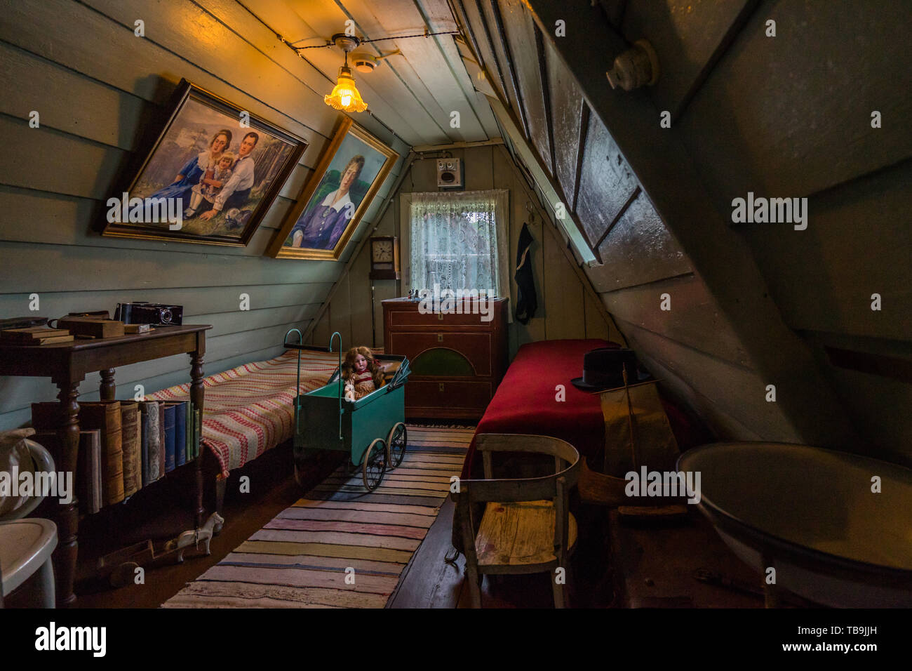 Children room in a typical Norwegian building from 18th century at ...