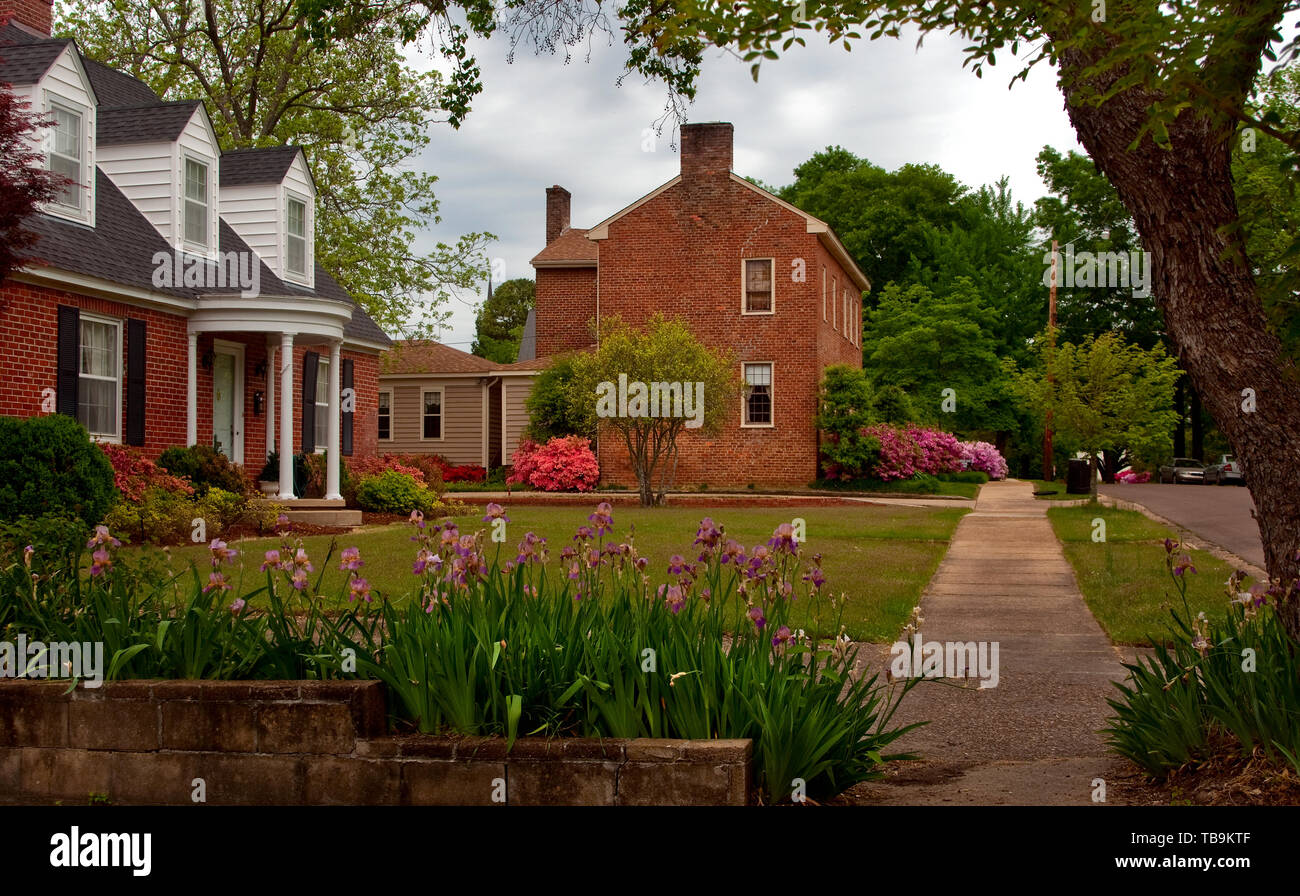 Historic homes are seen during a walking tour of downtown Columbus, Mississippi, April 19, 2010. Stock Photo