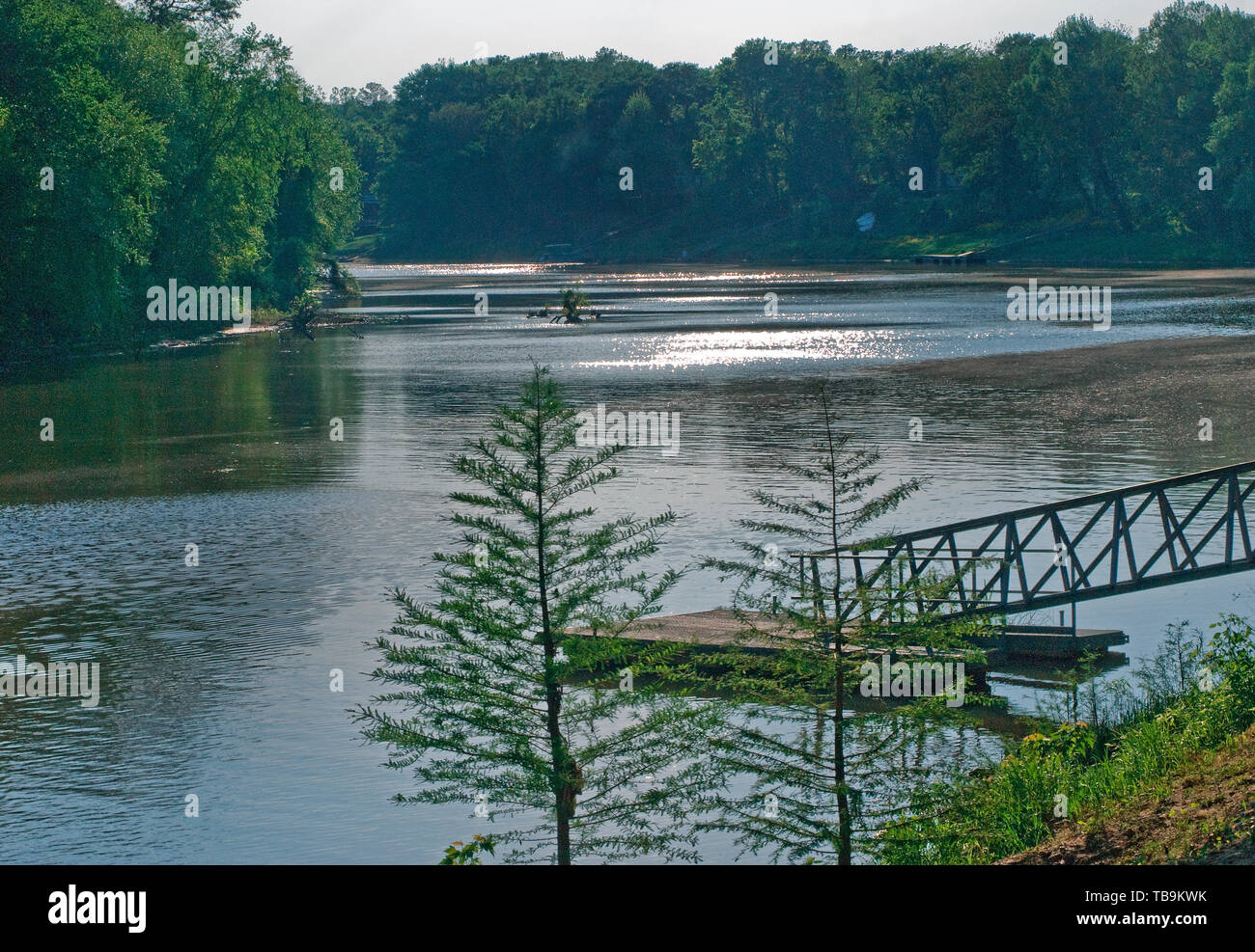 View from the Riverwalk in Columbus, Mississippi, April 17, 2010. Stock Photo