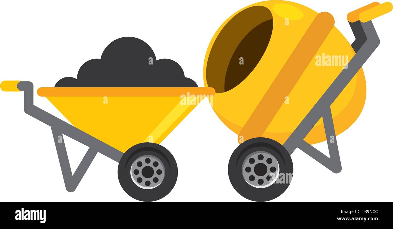 construction wheelbarrow concrete mixer Stock Vector Image & Art Alamy